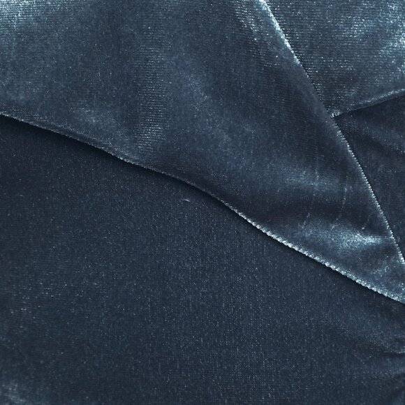 Lulu's Sweet Symphony Dusty Blue Velvet Off-the-Shoulder Maxi Dress Gown - Picture 6 of 9